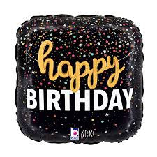 Birthday Script Confetti Foil Balloon
