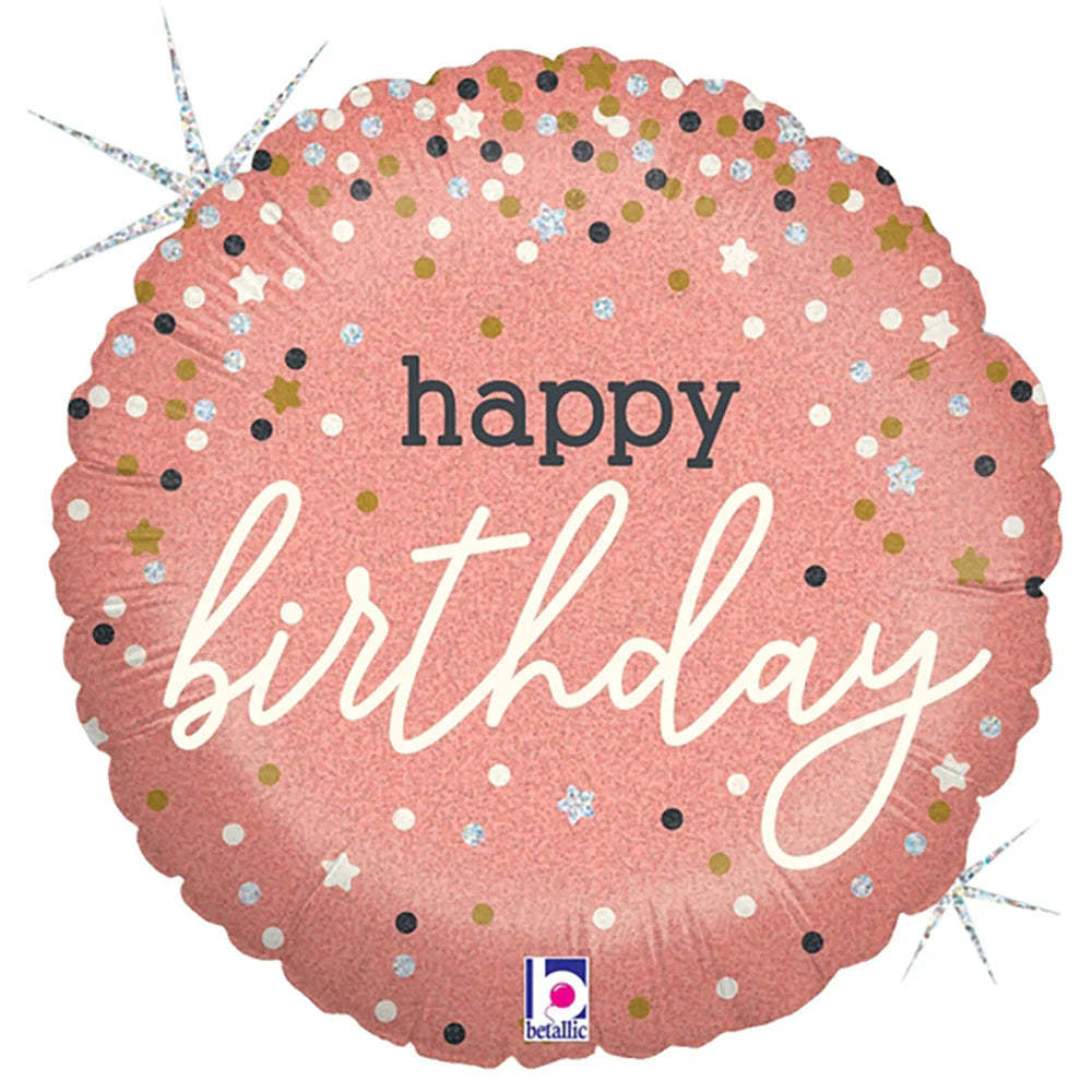 Rose Gold Confetti Birthday Foil Balloon