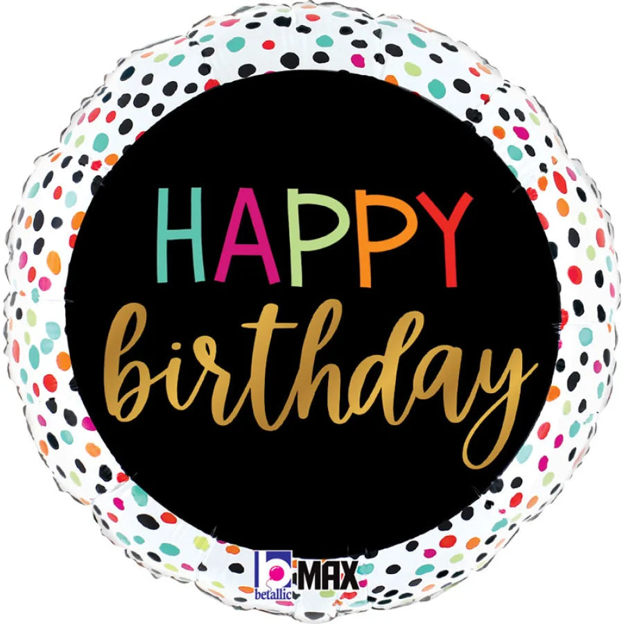 Birthday Colourful Dots Foil Balloon