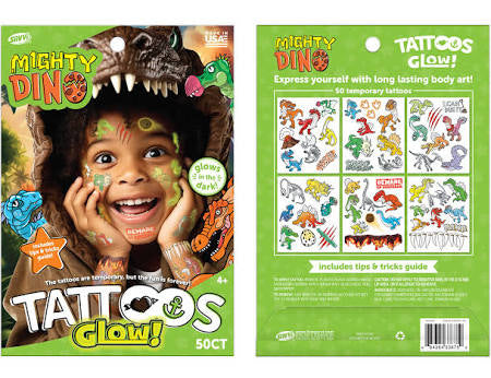Glow Dino Glow in the Dark Tattoo Pouch