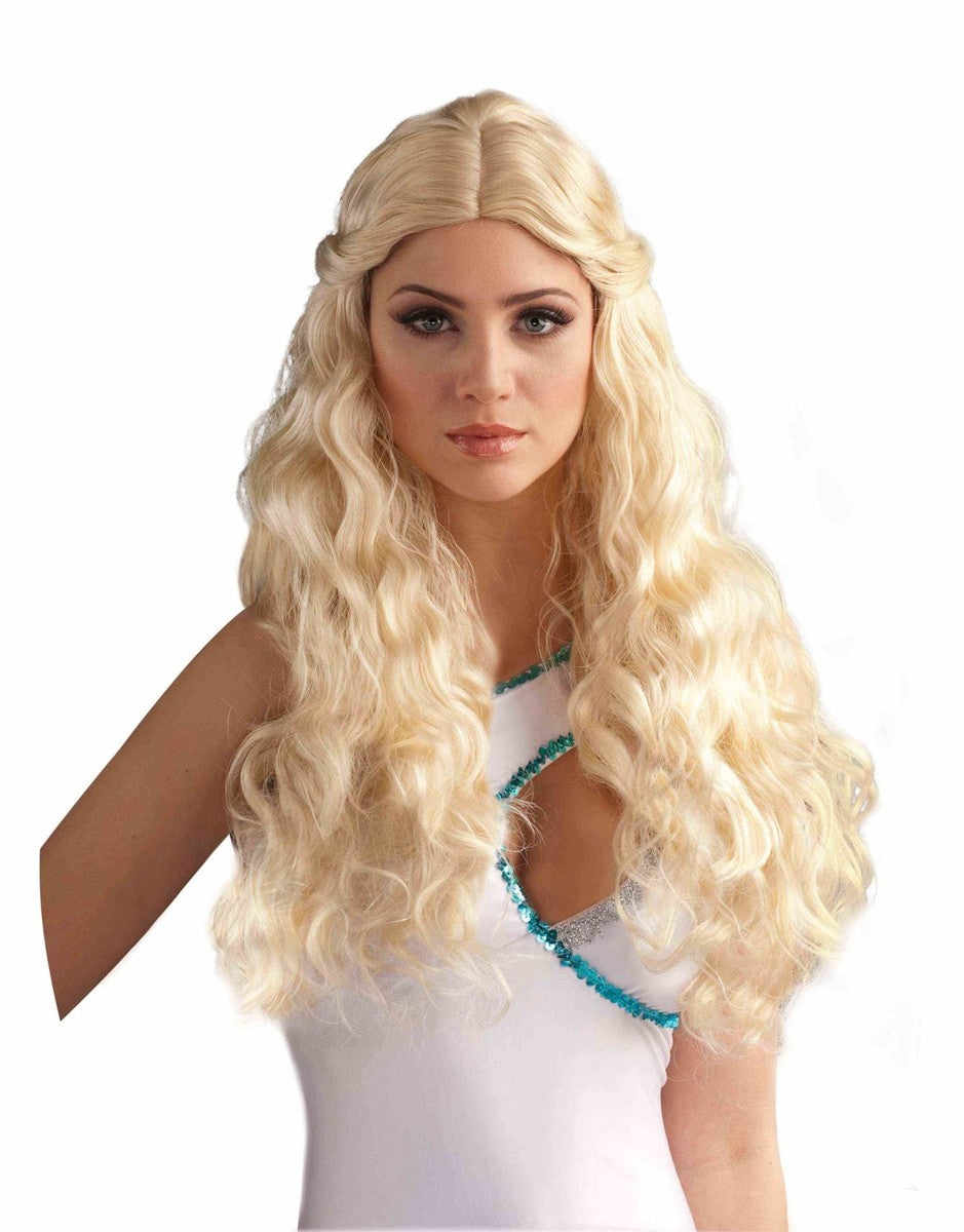 Venus Long Blonde Wavey WIG goddess roman grecian womens Halloween accessory