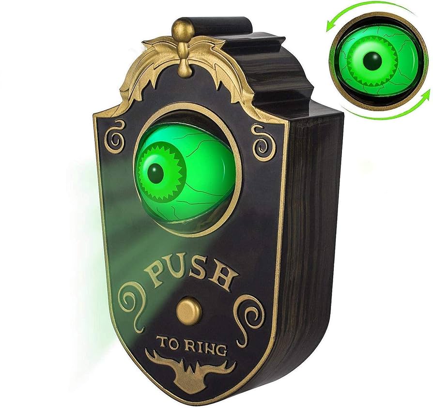 Halloween Decoration, Halloween Doorbell, Haunted Doorbell Animated Eyeball Halloween Decor with Spooky Sounds, Haunted House Halloween Prop Decoration
