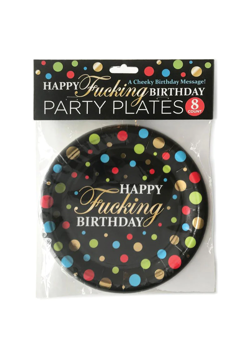 Happy fucking birthday plates