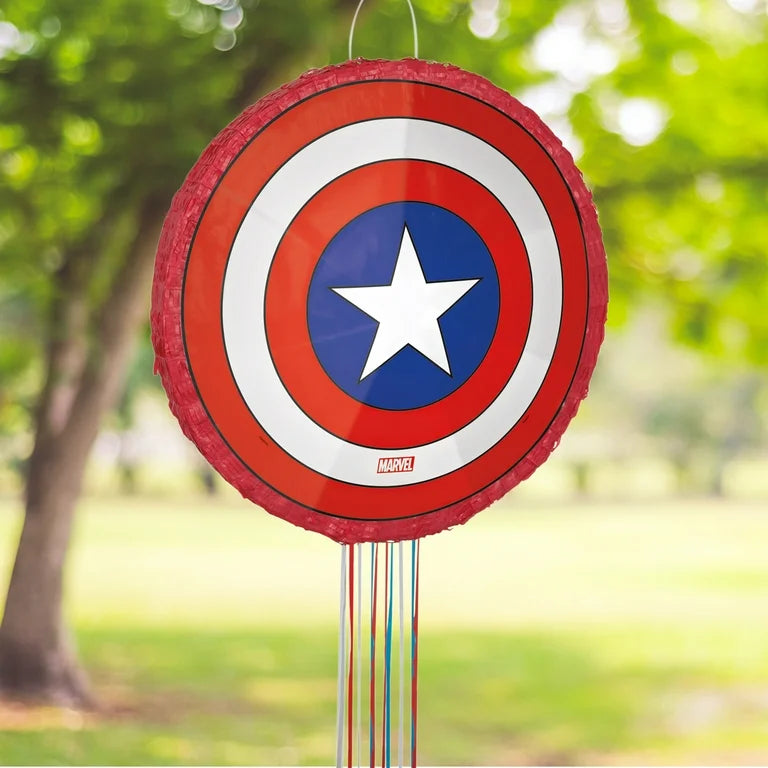 Captain America Pinata, Pull String, 18 x 18, 1ct
