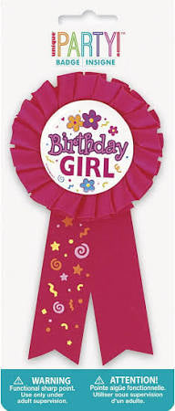 Birthday girl pin badge