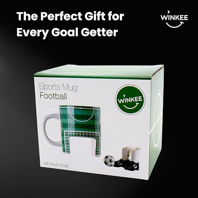 Winkee - Soccer Mug I Sporty Coffee Cup for Soccer Fans I Tea Mug with Play Function I League Game While Sipping Coffee