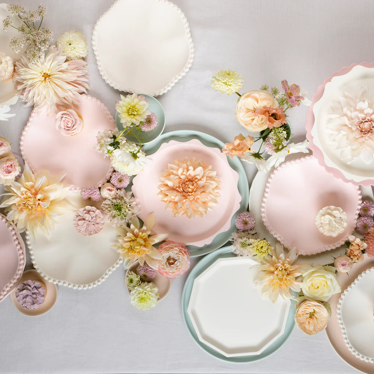 PINK DECAGON DINNER PLATES