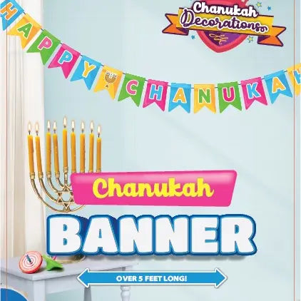 Chanukah Flag Banner - 24" X 60" - Yiddish