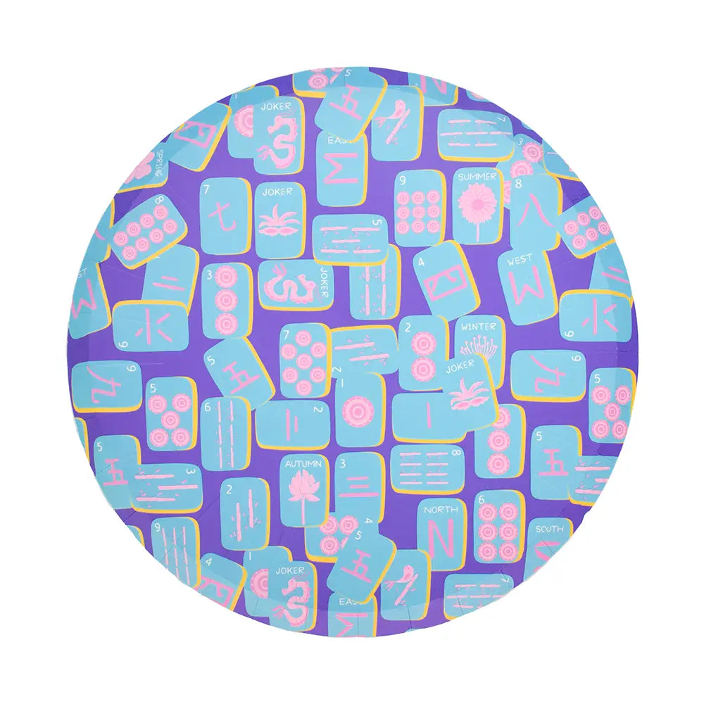 Game Night Mahjong Print Dinner Plates