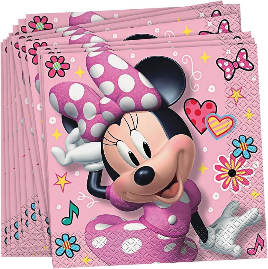 Minnie Mouse Birthday Large Lunch Napkins, Disney, 16 Count