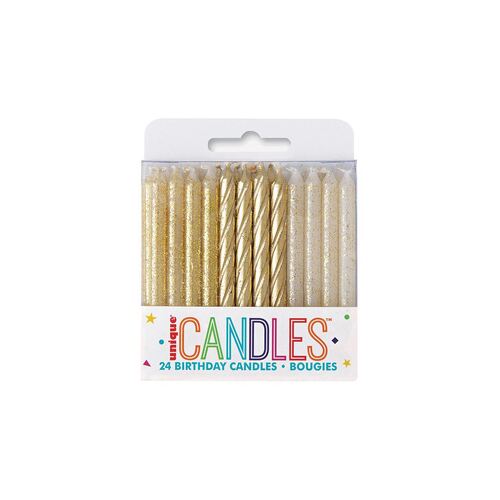 GOLD 3 INCH CANDLES 24 ct