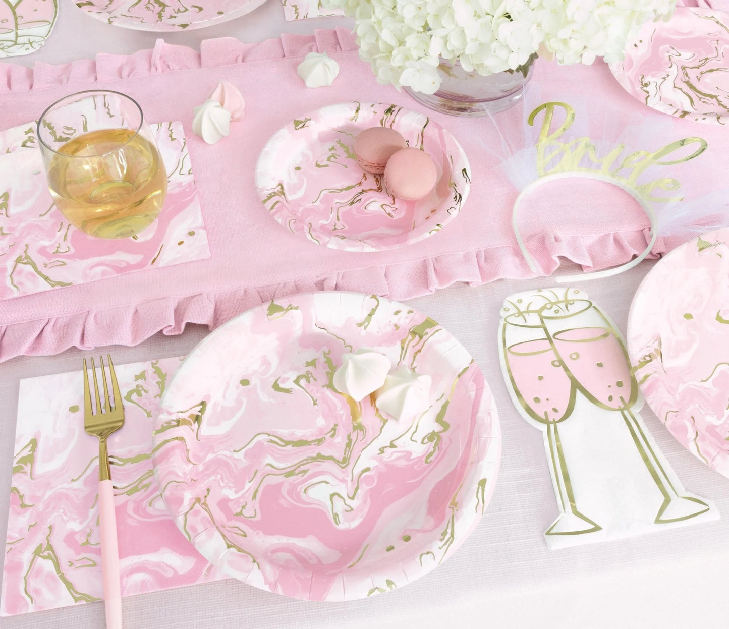 PINK CHAMPAGNE GLASS NAPKINS 16 CT