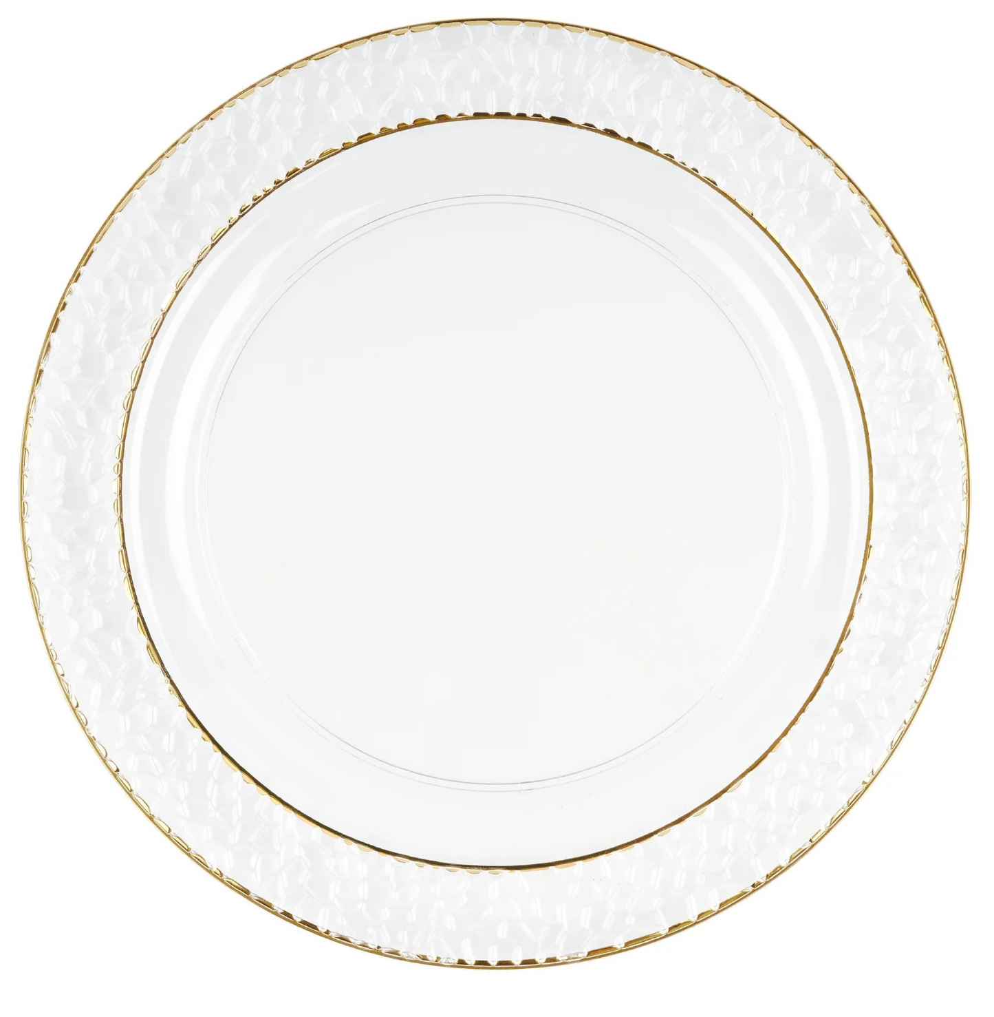 Plastic side plate with gold rim