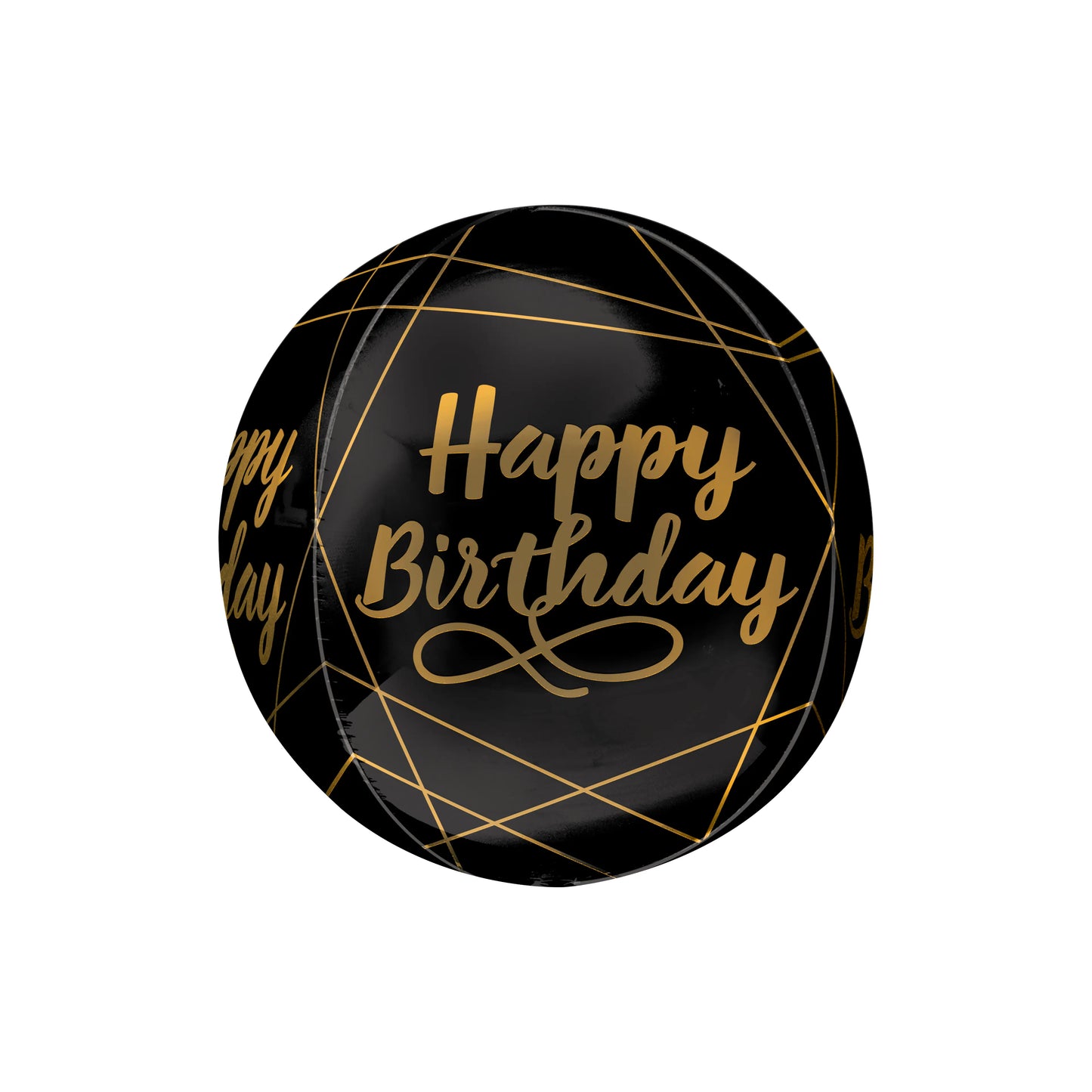 Happy birthday golden Orbz foil balloon