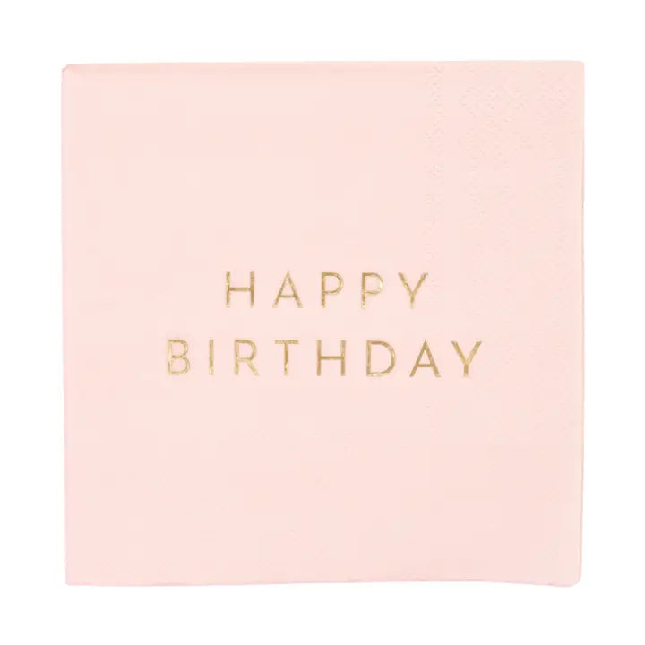 Petal Pink Signature Happy Birthday Cocktail Napkins