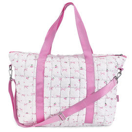 White Puffer Scrunchie Tote Bows and Cherry print