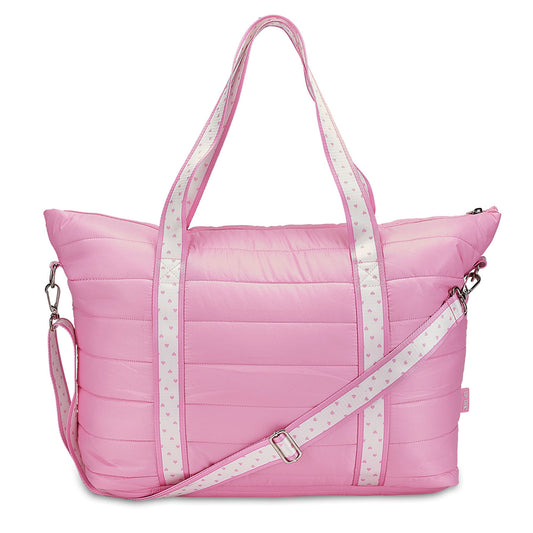 Pink Puffer Tote Heart Strap