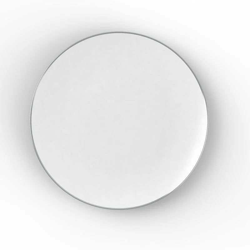 Classic Round White • silver Plastic Plates | 10 Plates