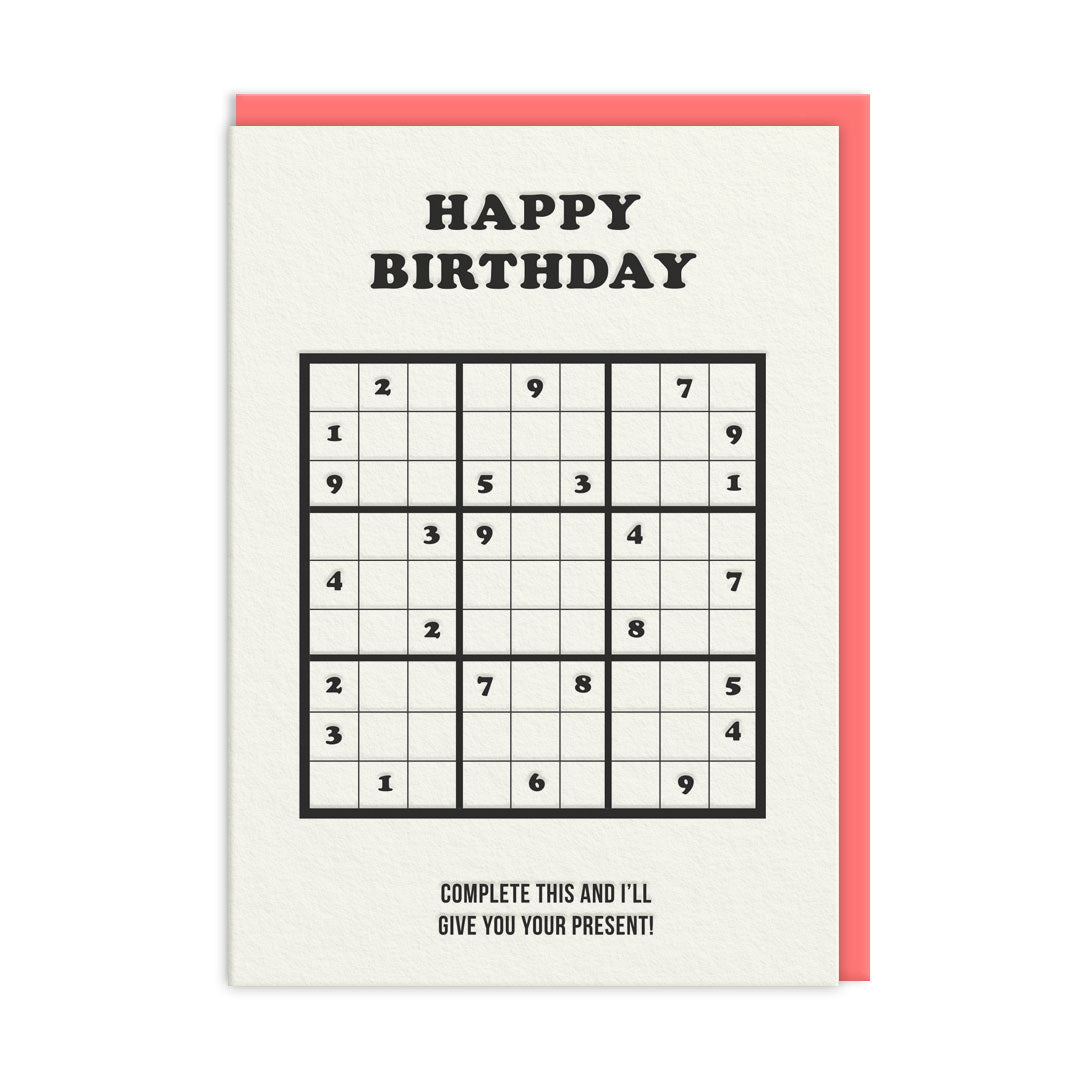 Happy Birthday Sudoku Greeting Card