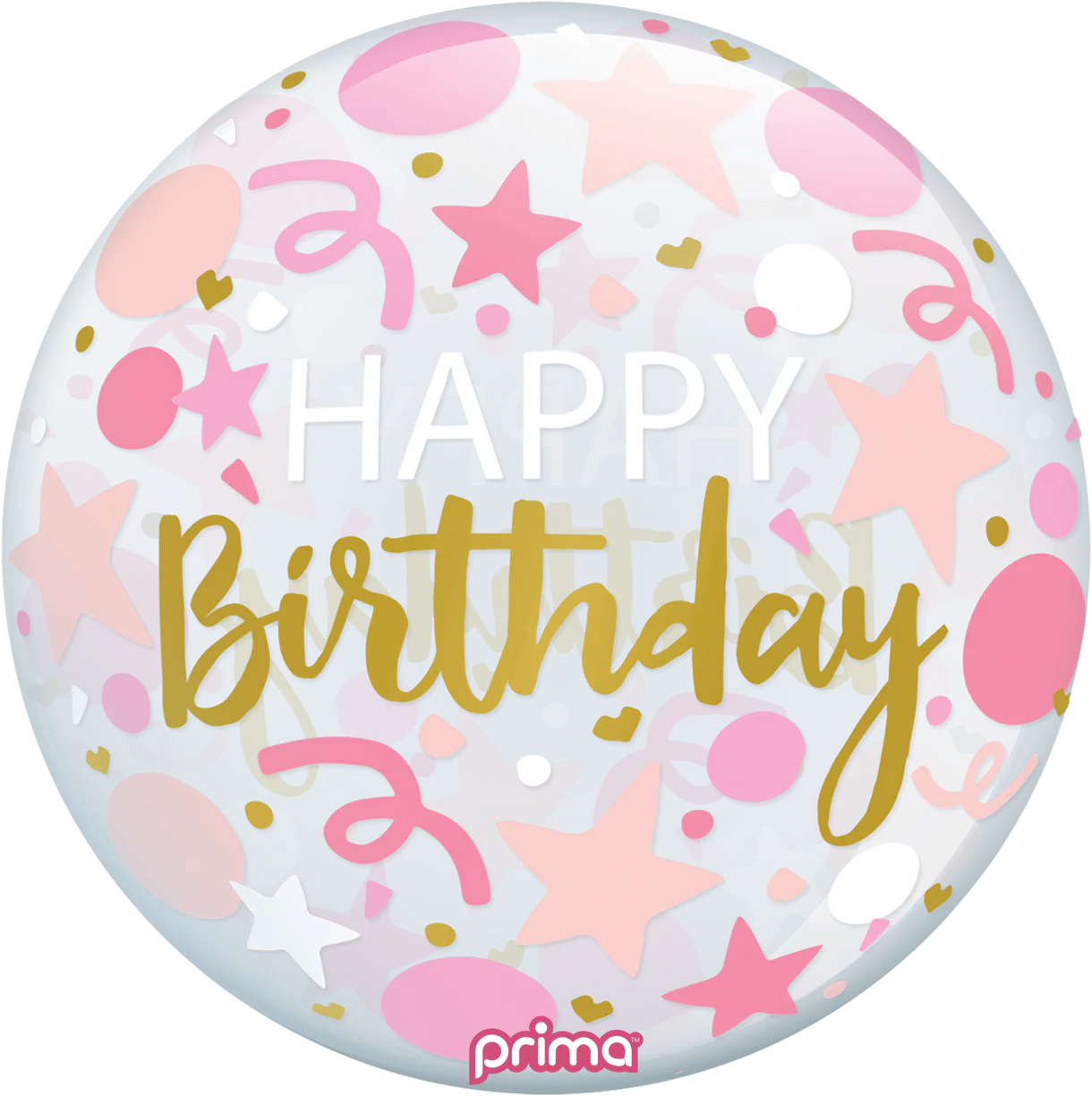 Happy Birthday Stars Pink Orb