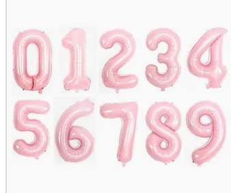 Light Pink Number Balloons