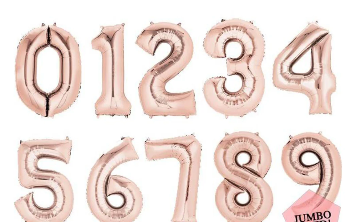 Rose Gold Number Balloon