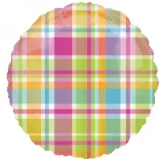 Madras Plaid Foil Balloon