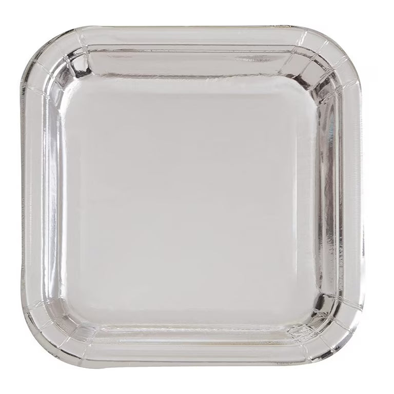 Silver Square Dessert Plates