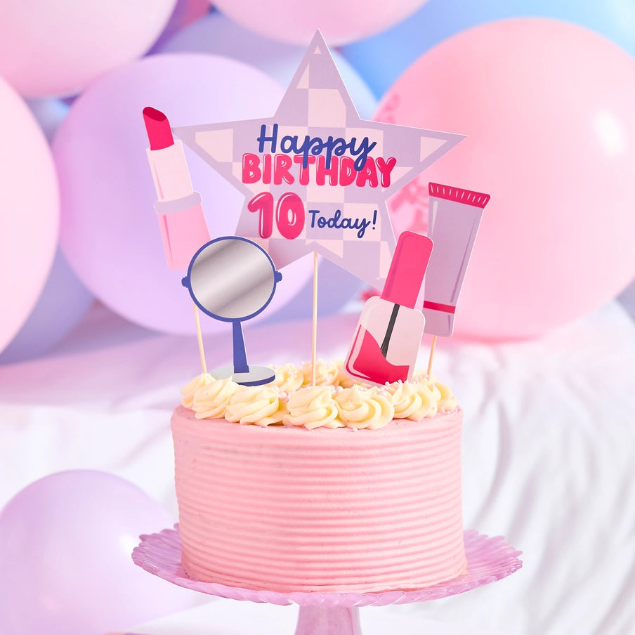 Pamper Party 'Happy Birthday' Card Cake Topper