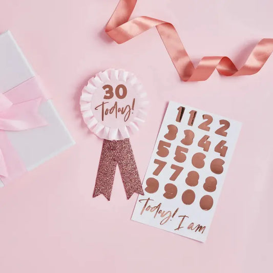 Rose Gold Milestone Birthday Badge