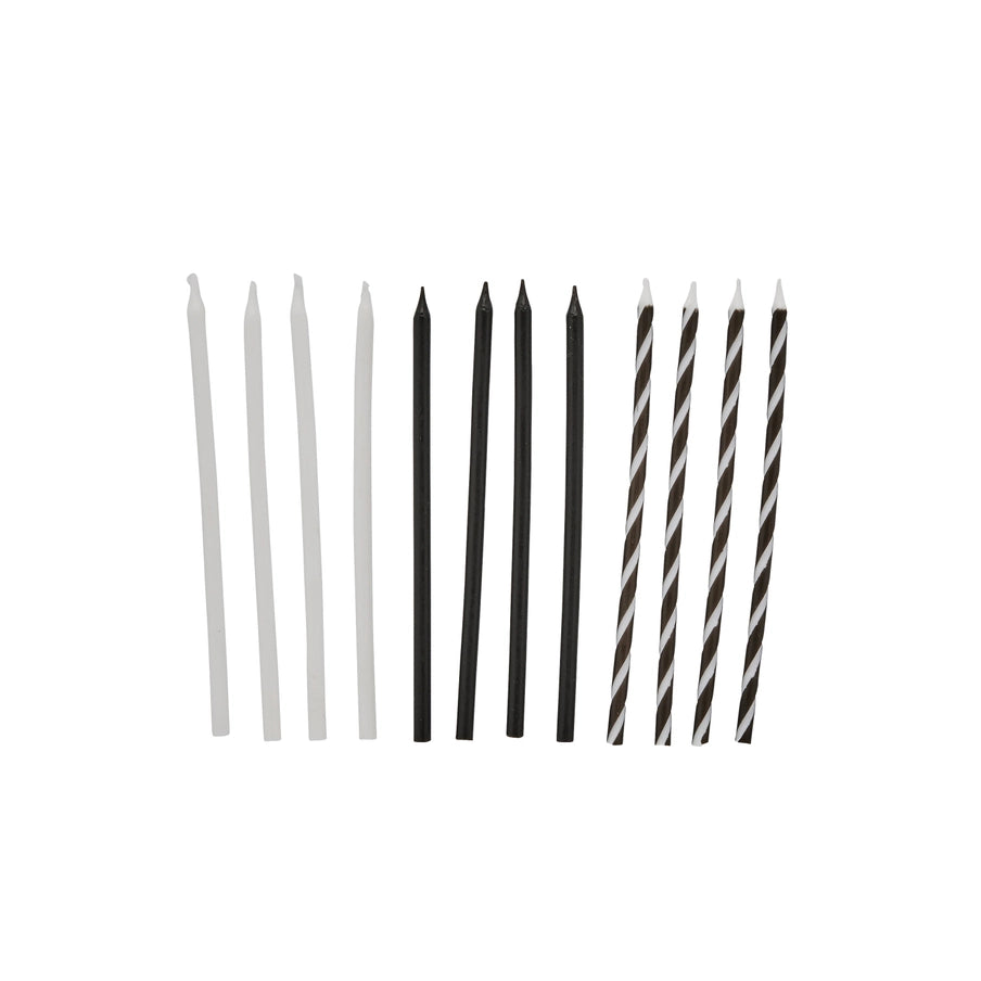 Monochrome Tall Skinny Candles