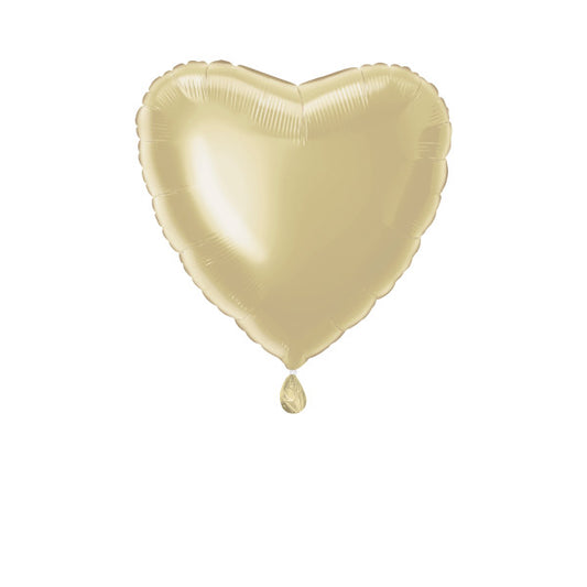 White Gold Heart Balloon