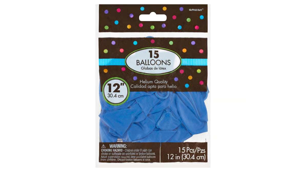 AMSCAM LATEX BALLOONS 15 PCS-12 IN