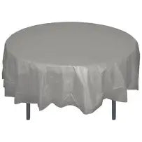 Silver Round Tablecloth