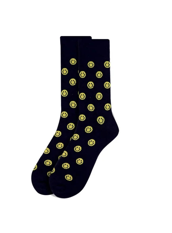 Merks Kids Black & Yellow Smile Face Socks