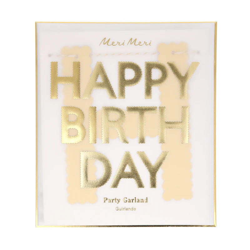 Gold Happy Birthday Garland