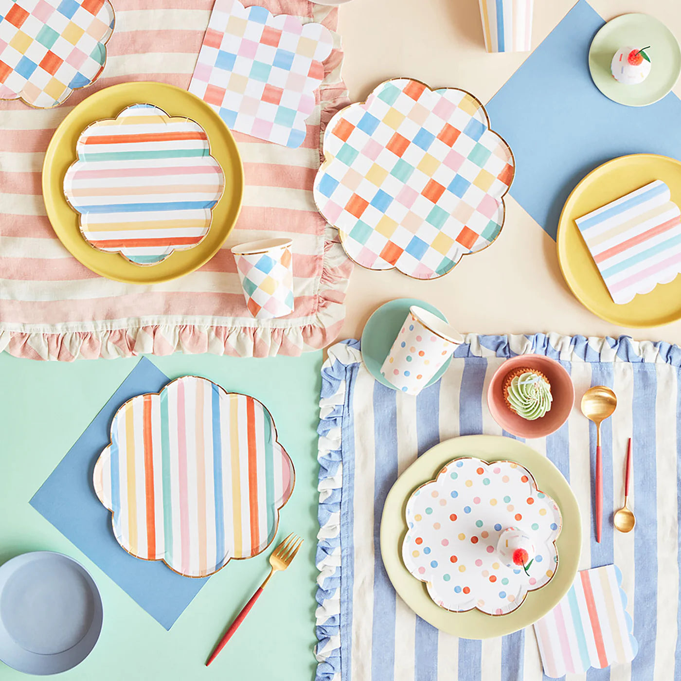Assorted Colourful Pattern Paper Plates
