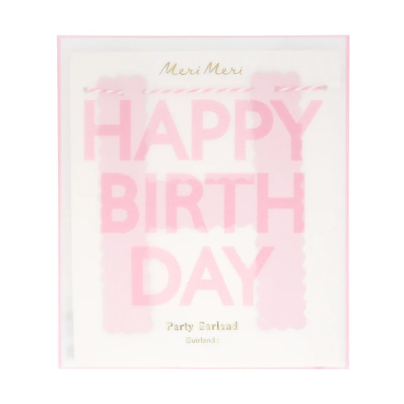 Pink Happy Birthday Garland