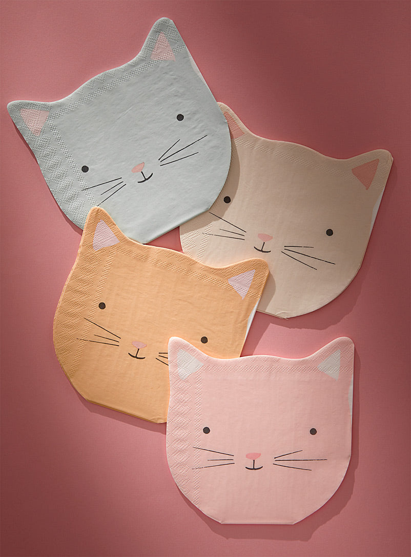 Assorted Cat Face Napkins