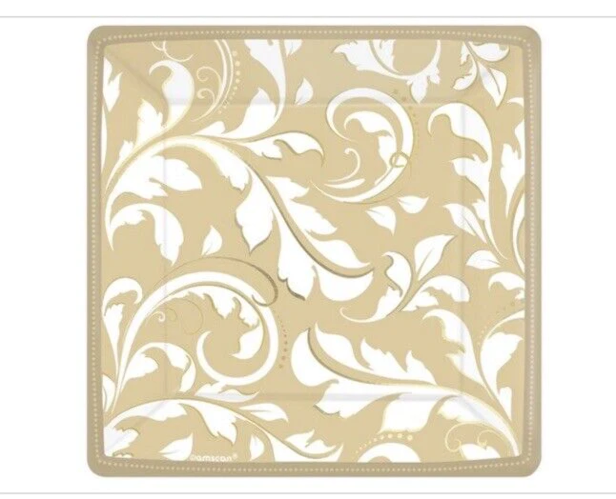 Gold Elegant Scroll Dessert Plate