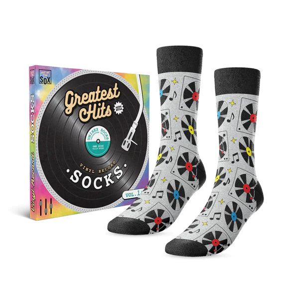 "GREATEST HITS" VINYL RECORD SOCKS