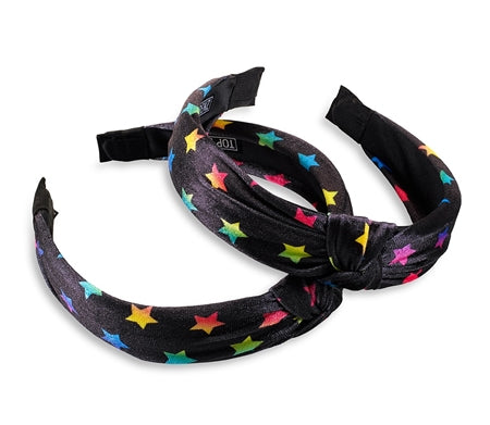 Multi Star Black Knot Headband