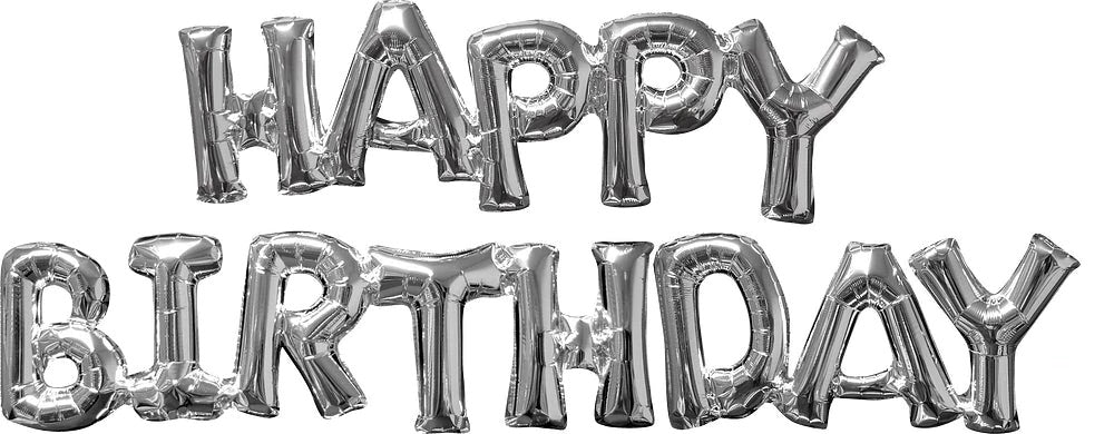 Air-Filled Happy Birthday Balloon Banner Kit