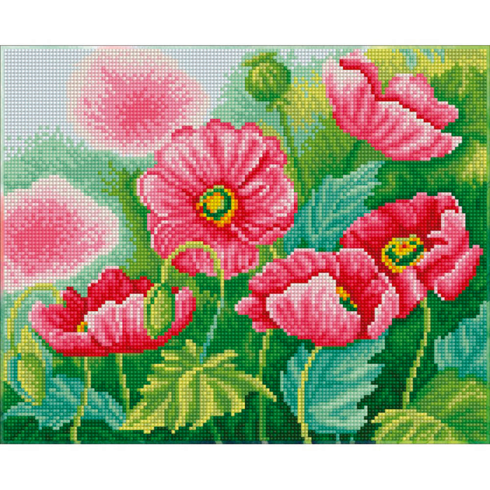 Diamond Dotz Square - Watercolour Poppies