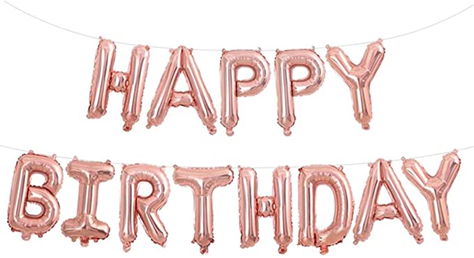 Air-Filled Happy Birthday Balloon Banner Kit