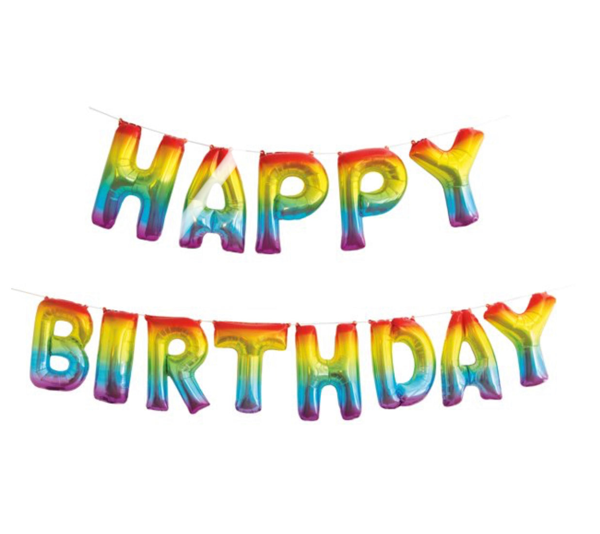 Air-Filled Happy Birthday Balloon Banner Kit