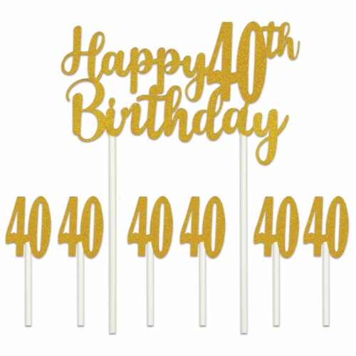 Happy 40th birthday cake topper