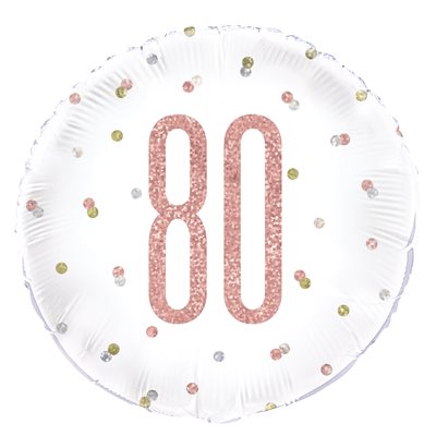 80 White & Rose Gold Balloon