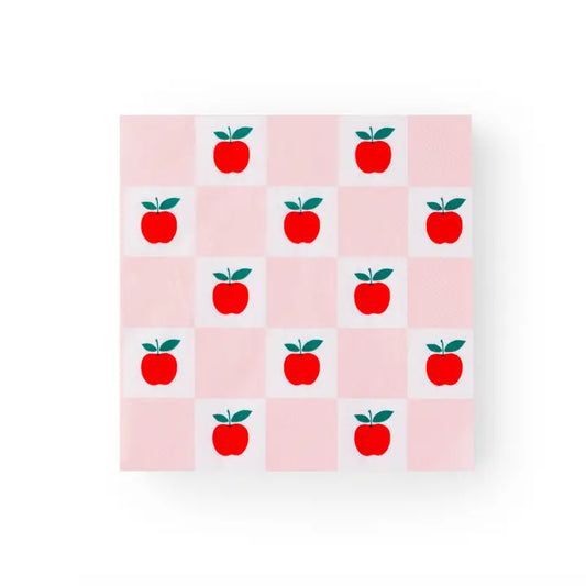 Apple & Pink Checker Large Napkins