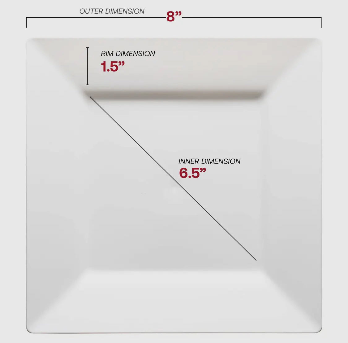 White Plastic Plates 8inch salad plate